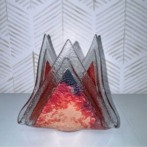 Jones Glassworks Handmade Dichroic Fused‎ Copper Art Glass Free-Form  Signed # 7